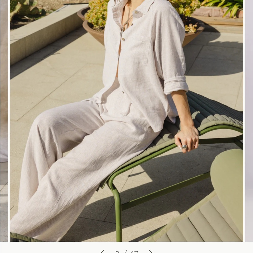 Thread & Supply Linen style palazzo pants with pockets, size XL